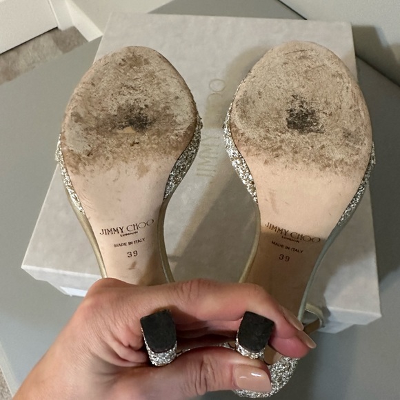 Jimmy Choo Misty 120mm, moon sand, sparkle/glitter, size 39 (Size US 9) - Picture 10 of 10